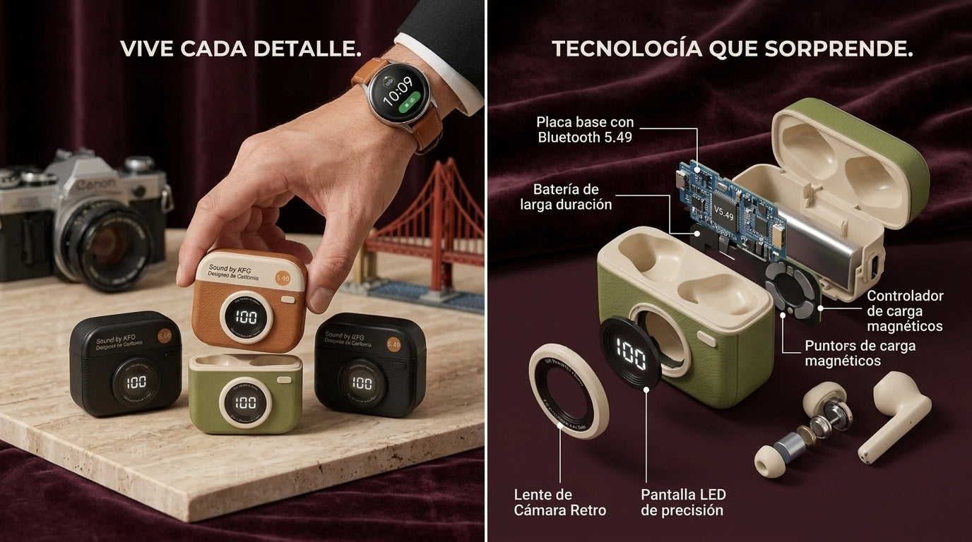 Audífonos TWS KFG Q86 – Edición Retro